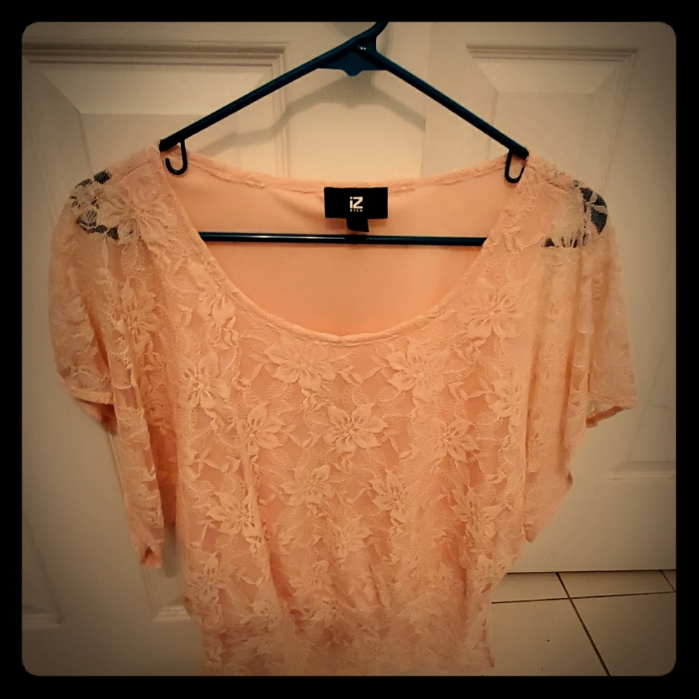 Peach lace blouse